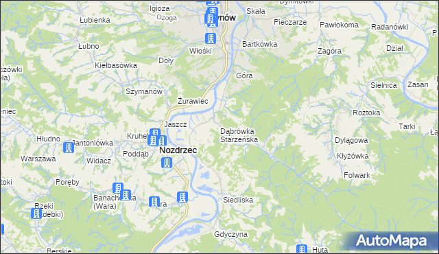 mapa Dąbrówka Starzeńska, Dąbrówka Starzeńska na mapie Targeo