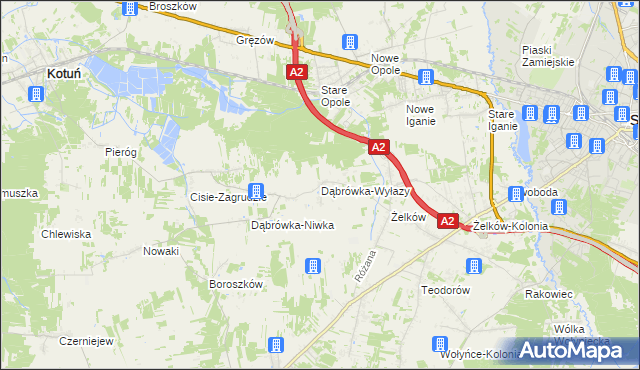 mapa Dąbrówka-Wyłazy, Dąbrówka-Wyłazy na mapie Targeo