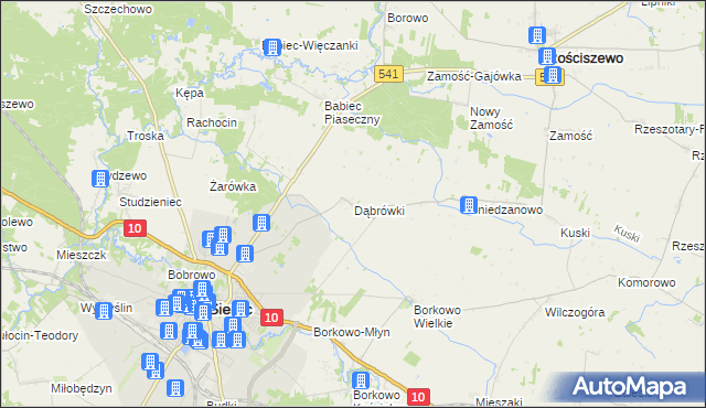 mapa Dąbrówki gmina Sierpc, Dąbrówki gmina Sierpc na mapie Targeo