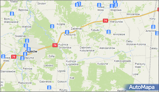 mapa Dąbrówki Kobylańskie, Dąbrówki Kobylańskie na mapie Targeo