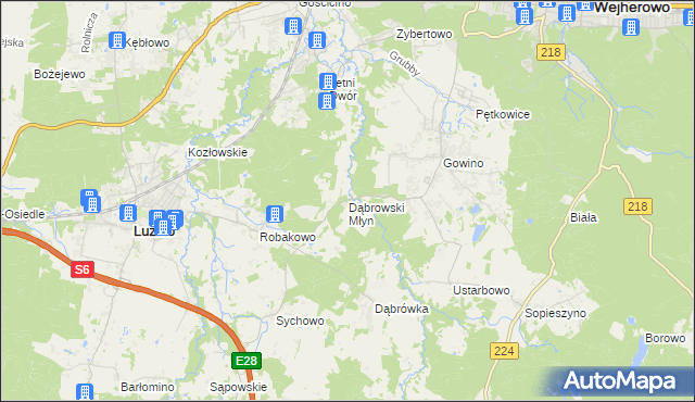 mapa Dąbrowski Młyn, Dąbrowski Młyn na mapie Targeo