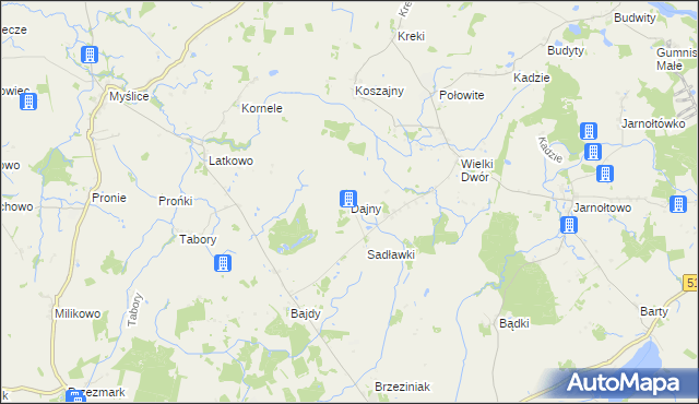 mapa Dajny, Dajny na mapie Targeo