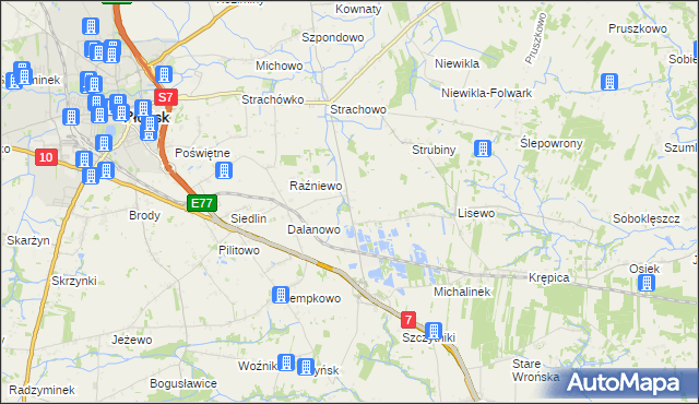 mapa Dalanówek, Dalanówek na mapie Targeo