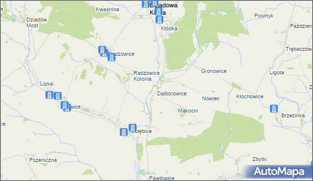 mapa Dalborowice, Dalborowice na mapie Targeo