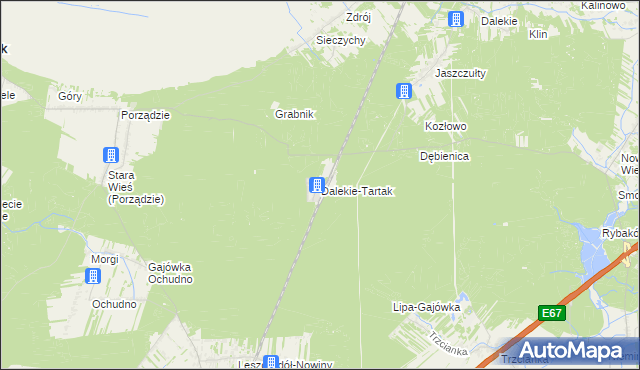 mapa Dalekie-Tartak, Dalekie-Tartak na mapie Targeo