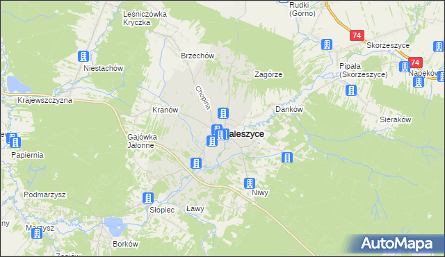 mapa Daleszyce, Daleszyce na mapie Targeo