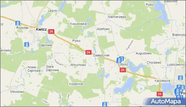 mapa Daleszynek, Daleszynek na mapie Targeo