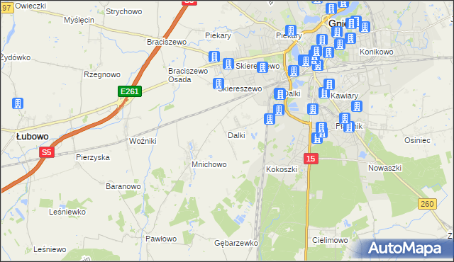 mapa Dalki, Dalki na mapie Targeo