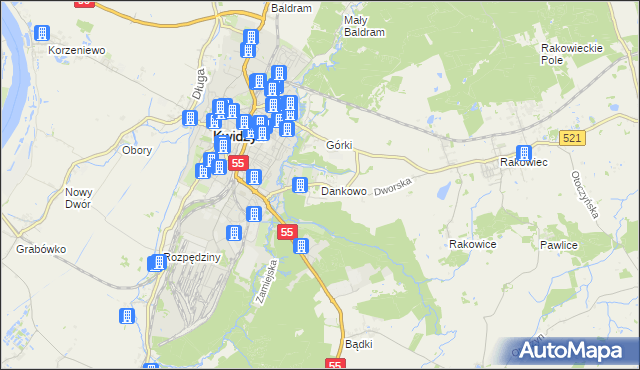 mapa Dankowo, Dankowo na mapie Targeo