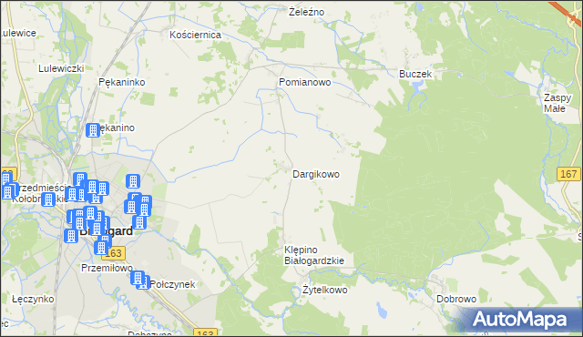 mapa Dargikowo, Dargikowo na mapie Targeo