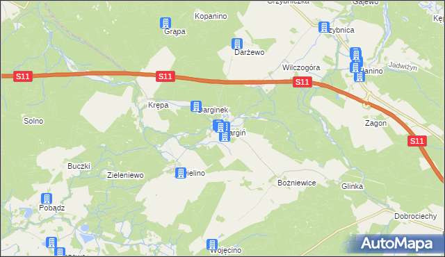mapa Dargiń, Dargiń na mapie Targeo