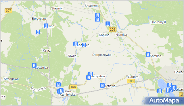 mapa Dargoszewko, Dargoszewko na mapie Targeo