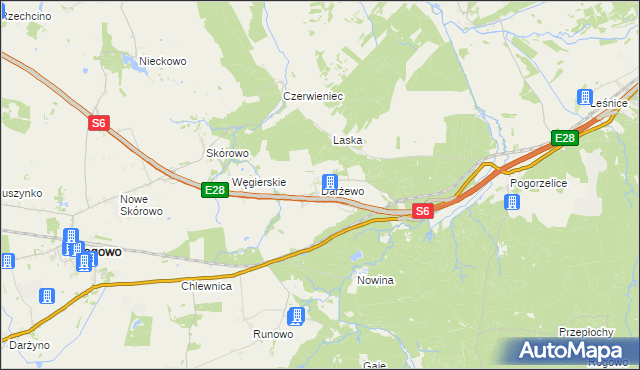 mapa Darżewo gmina Nowa Wieś Lęborska, Darżewo gmina Nowa Wieś Lęborska na mapie Targeo