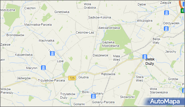 mapa Daszewice gmina Belsk Duży, Daszewice gmina Belsk Duży na mapie Targeo