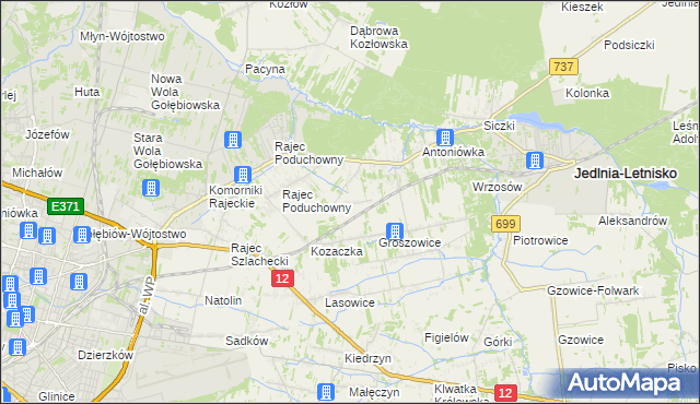 mapa Dawidów gmina Jedlnia-Letnisko, Dawidów gmina Jedlnia-Letnisko na mapie Targeo