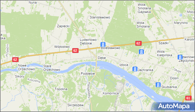 mapa Dębe gmina Serock, Dębe gmina Serock na mapie Targeo