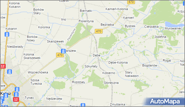 mapa Dębe gmina Żelazków, Dębe gmina Żelazków na mapie Targeo