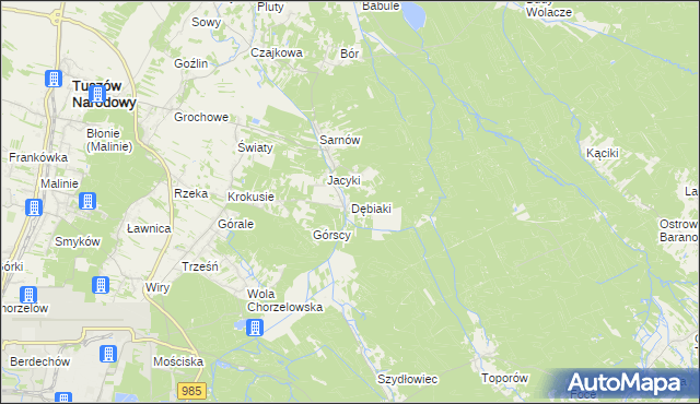 mapa Dębiaki, Dębiaki na mapie Targeo