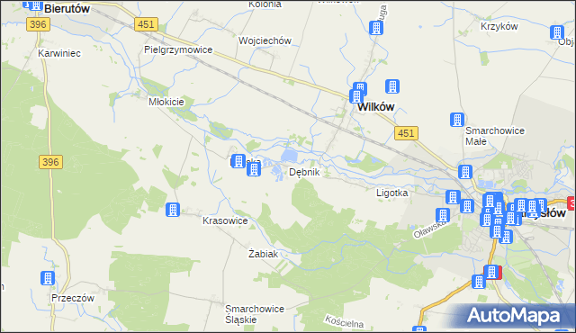 mapa Dębnik gmina Wilków, Dębnik gmina Wilków na mapie Targeo