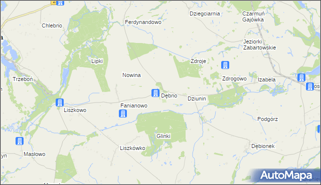 mapa Dębno gmina Łobżenica, Dębno gmina Łobżenica na mapie Targeo