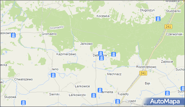 mapa Dębogóra gmina Kcynia, Dębogóra gmina Kcynia na mapie Targeo