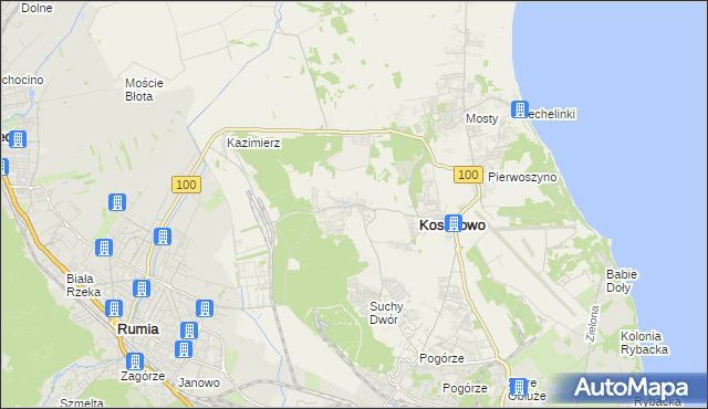 mapa Dębogórze, Dębogórze na mapie Targeo