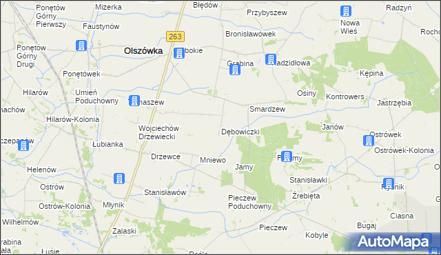 mapa Dębowiczki, Dębowiczki na mapie Targeo