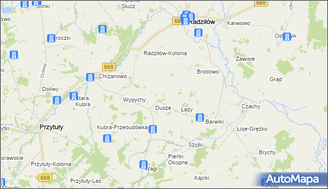 mapa Dębówka gmina Radziłów, Dębówka gmina Radziłów na mapie Targeo