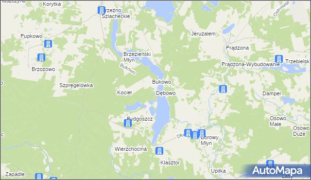 mapa Dębowo gmina Lipnica, Dębowo gmina Lipnica na mapie Targeo