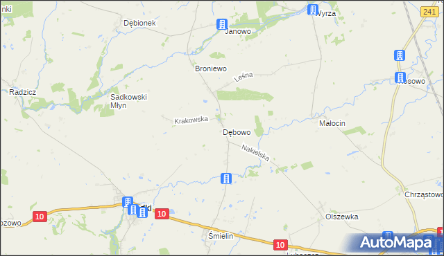 mapa Dębowo gmina Sadki, Dębowo gmina Sadki na mapie Targeo
