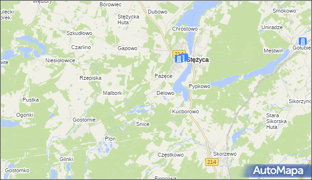 mapa Delowo, Delowo na mapie Targeo