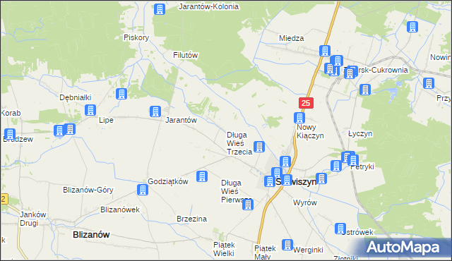 mapa Długa Wieś Trzecia, Długa Wieś Trzecia na mapie Targeo