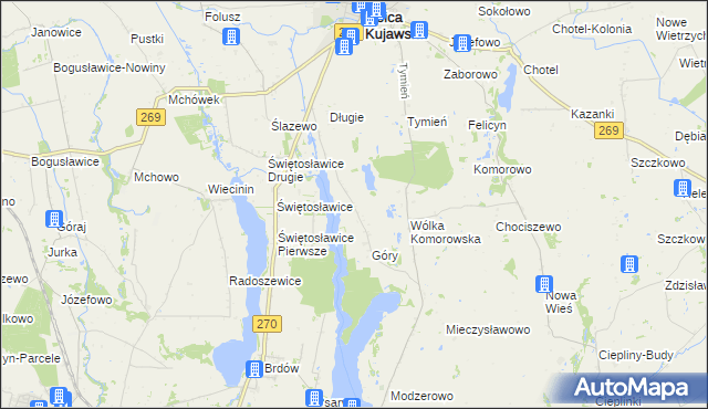 mapa Długie Parcele, Długie Parcele na mapie Targeo