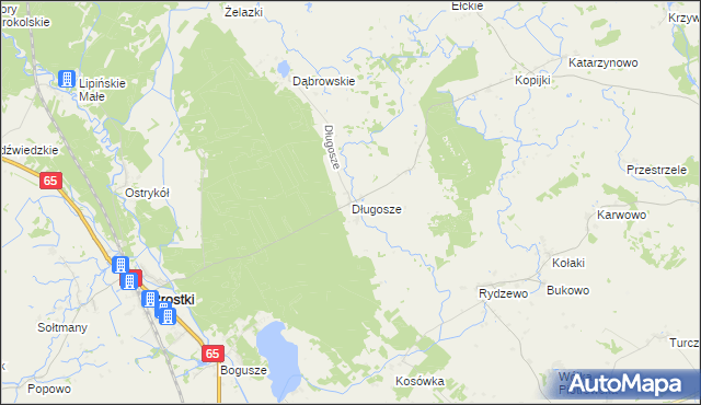 mapa Długosze, Długosze na mapie Targeo