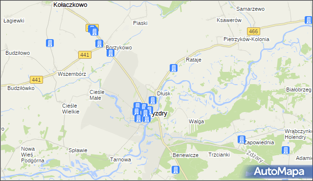 mapa Dłusk, Dłusk na mapie Targeo