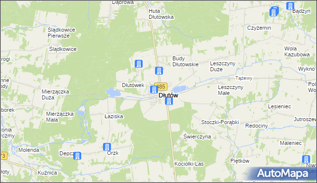 mapa Dłutów, Dłutów na mapie Targeo