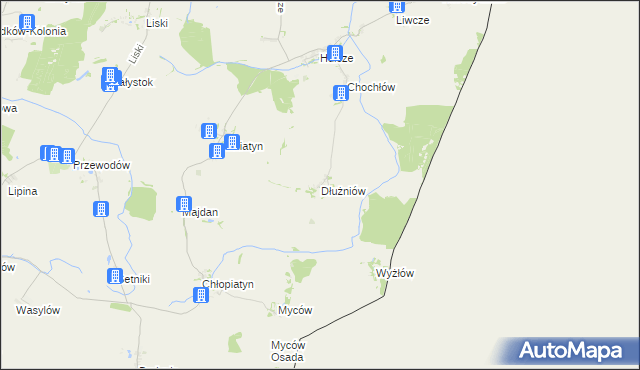 mapa Dłużniów, Dłużniów na mapie Targeo