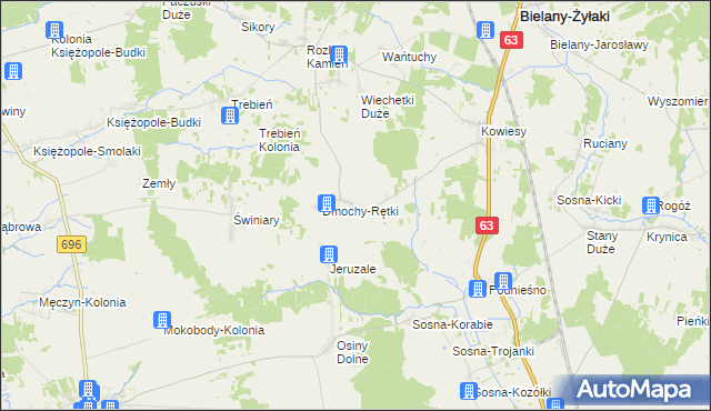mapa Dmochy-Rogale, Dmochy-Rogale na mapie Targeo