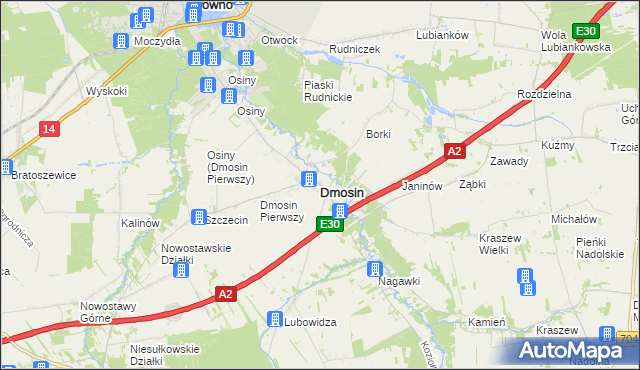 mapa Dmosin, Dmosin na mapie Targeo