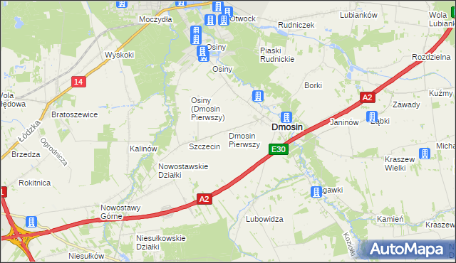 mapa Dmosin Pierwszy, Dmosin Pierwszy na mapie Targeo