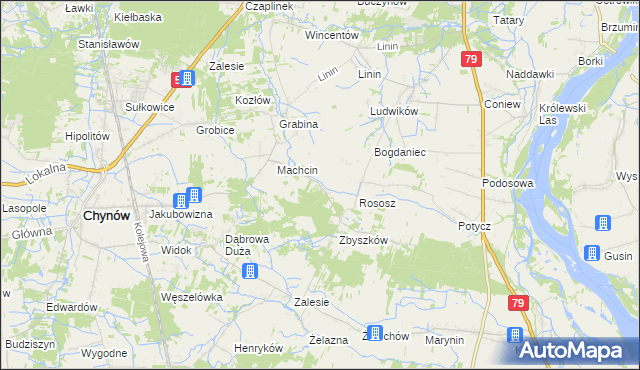 mapa Dobiecin gmina Chynów, Dobiecin gmina Chynów na mapie Targeo