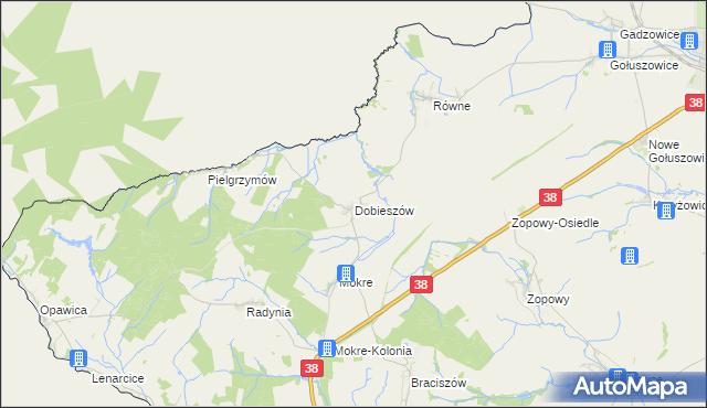 mapa Dobieszów gmina Głubczyce, Dobieszów gmina Głubczyce na mapie Targeo