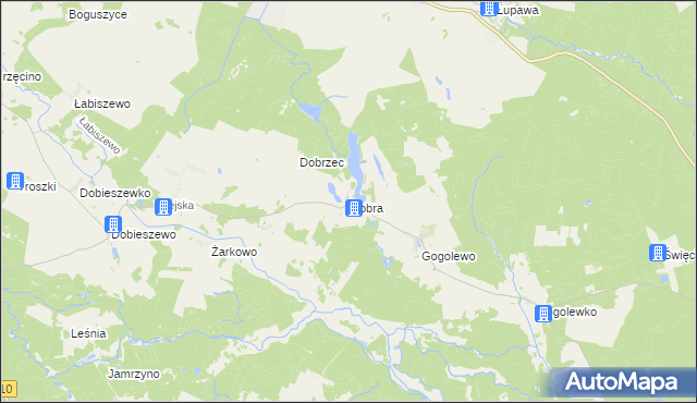 mapa Dobra gmina Dębnica Kaszubska, Dobra gmina Dębnica Kaszubska na mapie Targeo