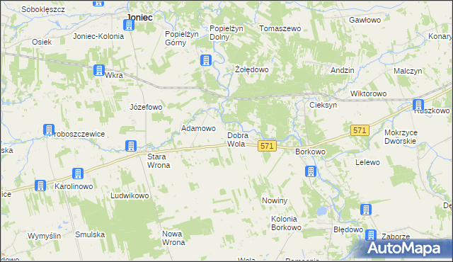 mapa Dobra Wola gmina Nasielsk, Dobra Wola gmina Nasielsk na mapie Targeo