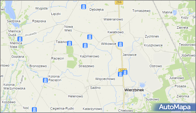 mapa Dobra Wola gmina Wierzbinek, Dobra Wola gmina Wierzbinek na mapie Targeo