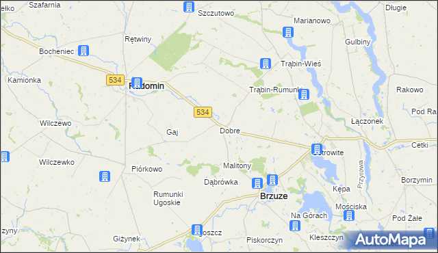 mapa Dobre gmina Brzuze, Dobre gmina Brzuze na mapie Targeo