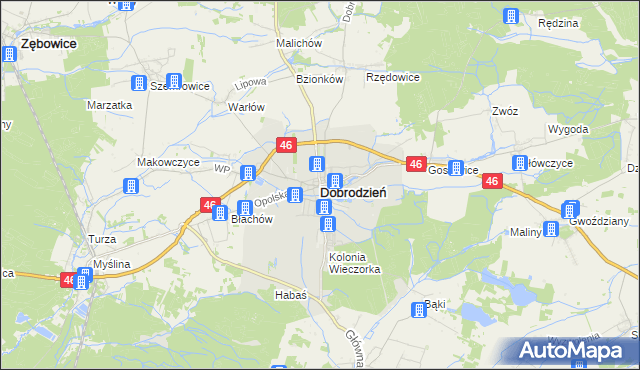 mapa Dobrodzień, Dobrodzień na mapie Targeo