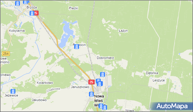 mapa Dobromierz gmina Nowa Wieś Wielka, Dobromierz gmina Nowa Wieś Wielka na mapie Targeo