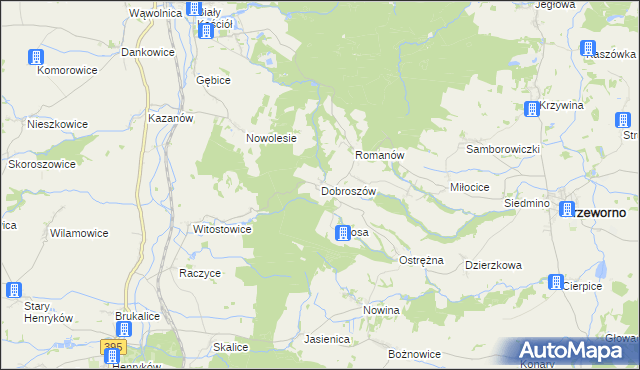 mapa Dobroszów gmina Przeworno, Dobroszów gmina Przeworno na mapie Targeo