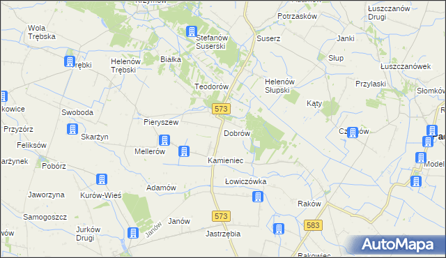 mapa Dobrów gmina Szczawin Kościelny, Dobrów gmina Szczawin Kościelny na mapie Targeo